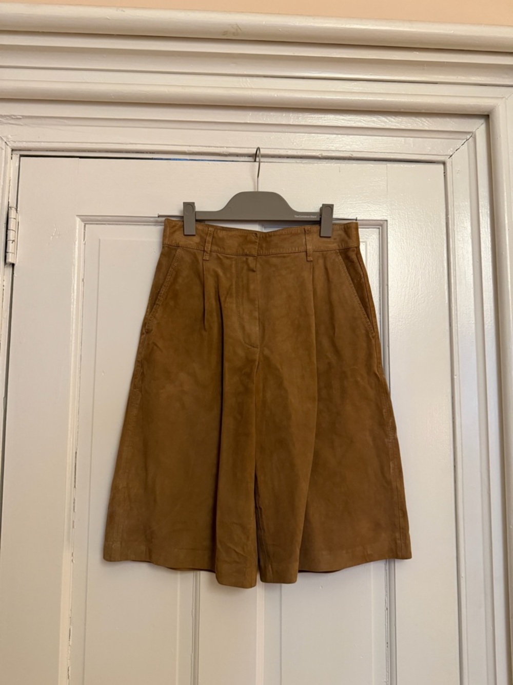 Massimo Dutti Tan Suede Bermuda Shorts